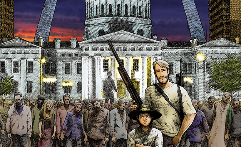 Capa alternativa da Edição 1 da HQ de The Walking Dead exclusiva da Wizard World St. Louis 2015