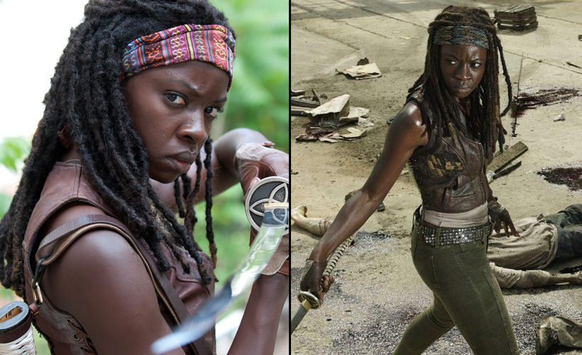 The Walking Dead - Antes & Agora: Michonne (Danai Gurira) .