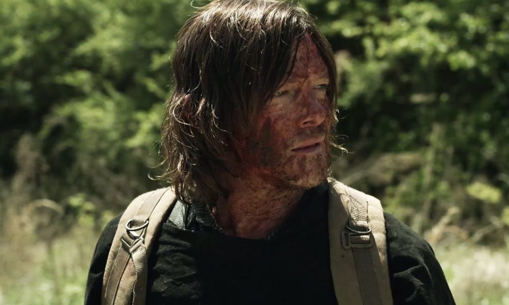 Daryl sujo de sangue de zumbi no episódio 4 da 11ª temporada de The Walking Dead.