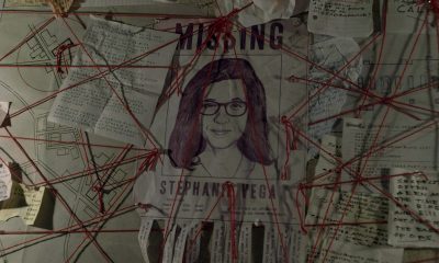 Quadro de informações com pistas sobre Stephanie que aparece no episódio 11 da 11ª temporada de The Walking Dead.