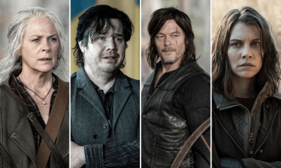 Montagem com Carol, Eugene, Daryl e Maggie em fotos dos episódios da 11ª temporada de The Walking Dead.