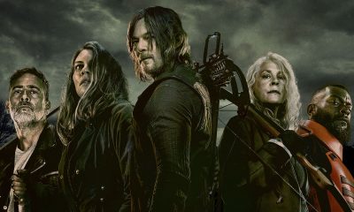 Daryl, Carol, Maggie, Negan e Mercer no pôster oficial da 11ª temporada de The Walking Dead.