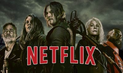 Montagem com pôster da primeira parte da 11ª temporada de The Walking Dead e logo da Netflix.
