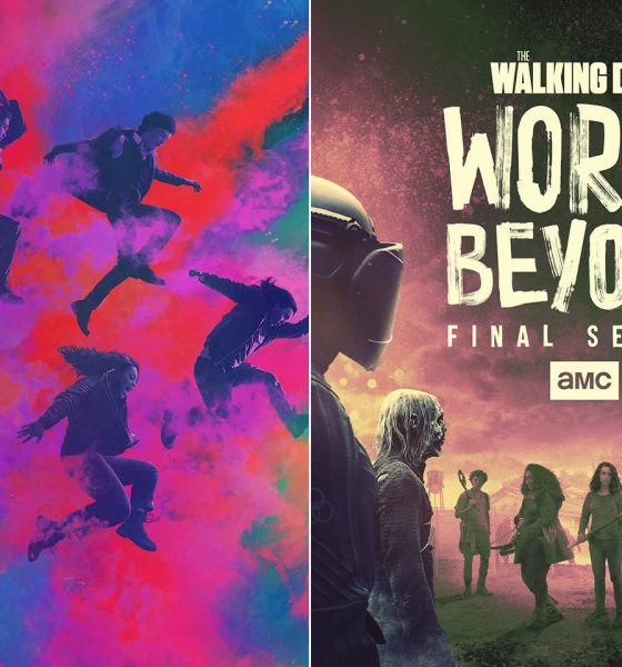 Montagem com os pôsteres das temporadas 1 e 2 de The Walking Dead: World Beyond.