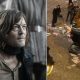 Montagem com imagem promocional de Daryl Dixon e cena sendo gravada em Paris para o spin-off The Walking Dead: Daryl Dixon.
