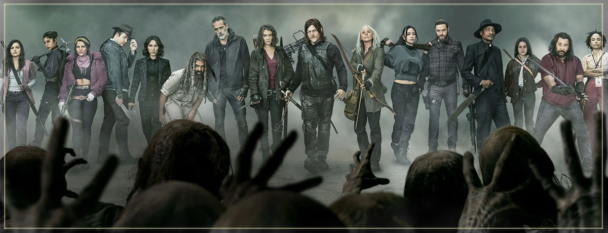Imagem que mostra os personagens principais da 11ª temporada de The Walking Dead.