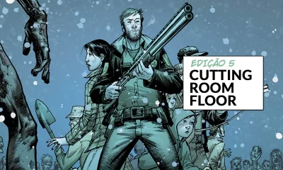 Arte com imagem da capa da The Walking Dead Deluxe 5 para o Cutting Room Floor.
