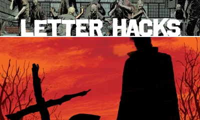 Arte com imagem da capa da The Walking Dead Deluxe 6 para o Letter Hacks.