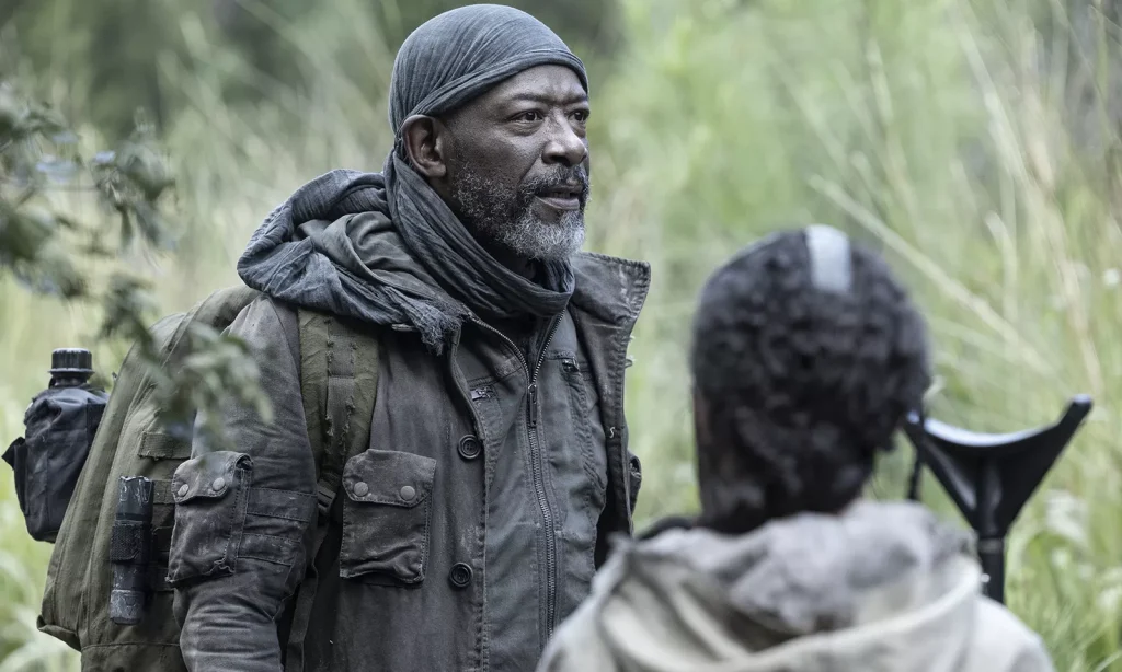Morgan e Mo em cena do Episódio 1 da 8ª Temporada de Fear the Walking Dead.