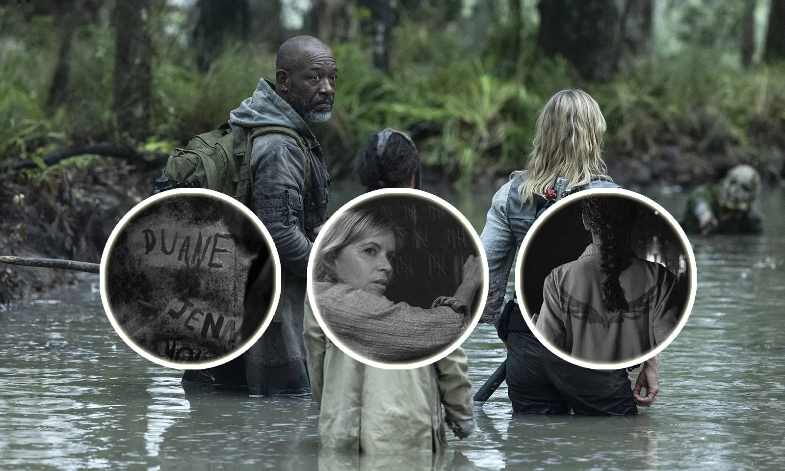 Montagem com curiosidades das cenas do episódio 1 da 8ª temporada de Fear the Walking Dead.