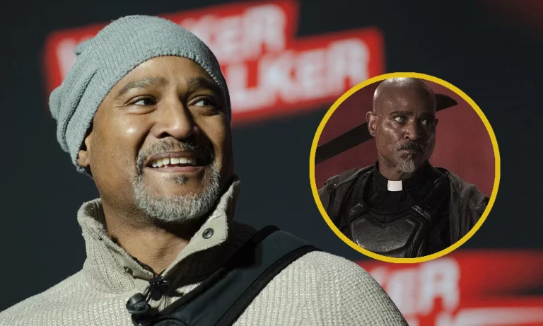 Montagem com foto de Seth Gilliam em evento e imagem de Padre Gabriel em episódio de The Walking Dead.