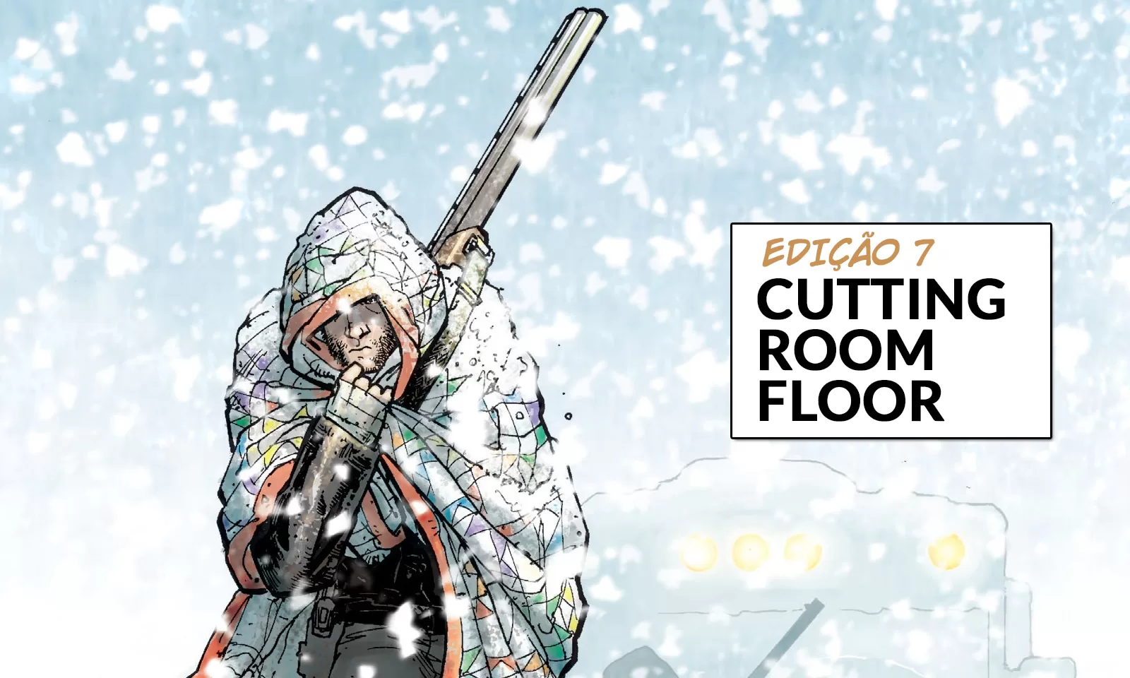Arte com imagem da capa da The Walking Dead Deluxe 7 para o Cutting Room Floor.