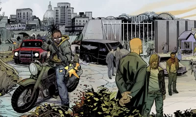 Arte de Conor Hughes para as capas variantes da The Walking Dead Deluxe.