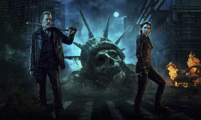 Negan e Maggie com suas armas no pôster oficial da 1ª temporada de The Walking Dead: Dead City.
