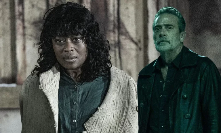 Montagem com Annie em The Walking Dead e Negan em The Walking Dead: Dead City.