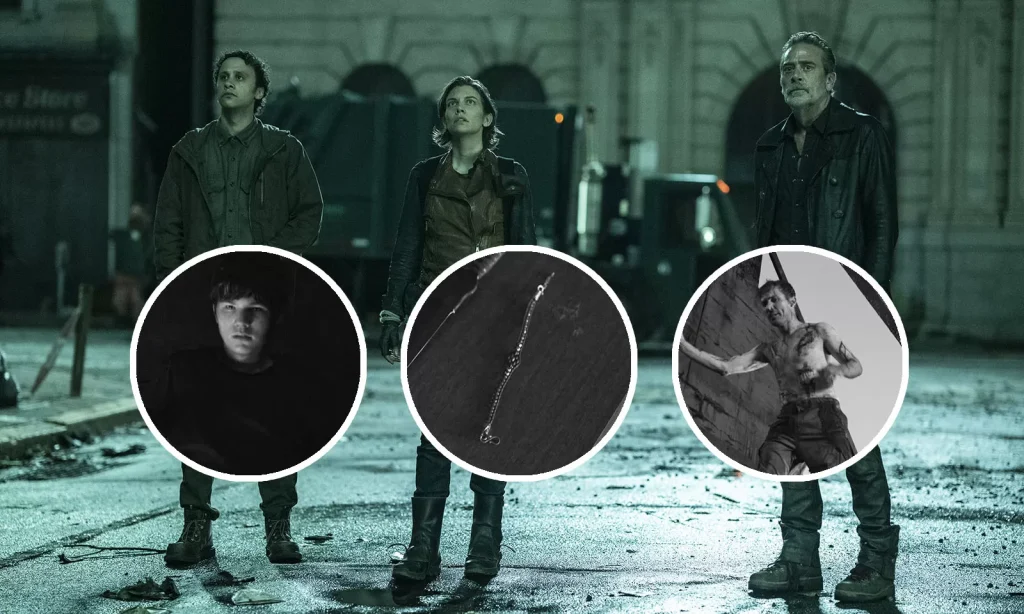 Montagem com curiosidades das cenas do episódio 1 da 1ª temporada de The Walking Dead: Dead City.