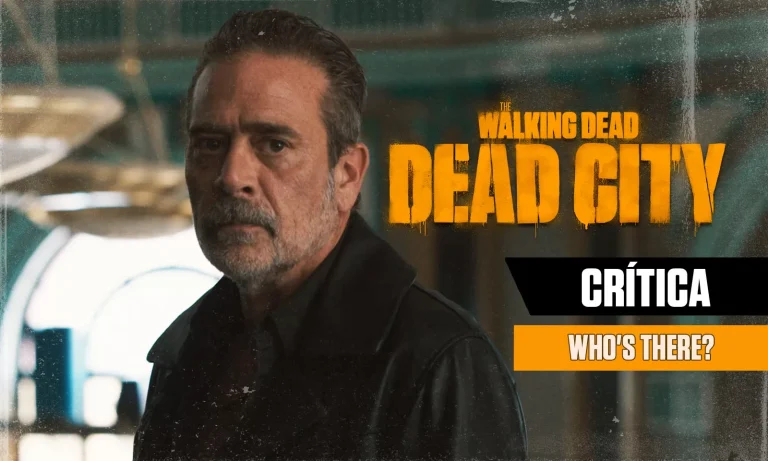 Negan sério em arte da crítica do episódio 2 da 1ª temporada de The Walking Dead: Dead City.