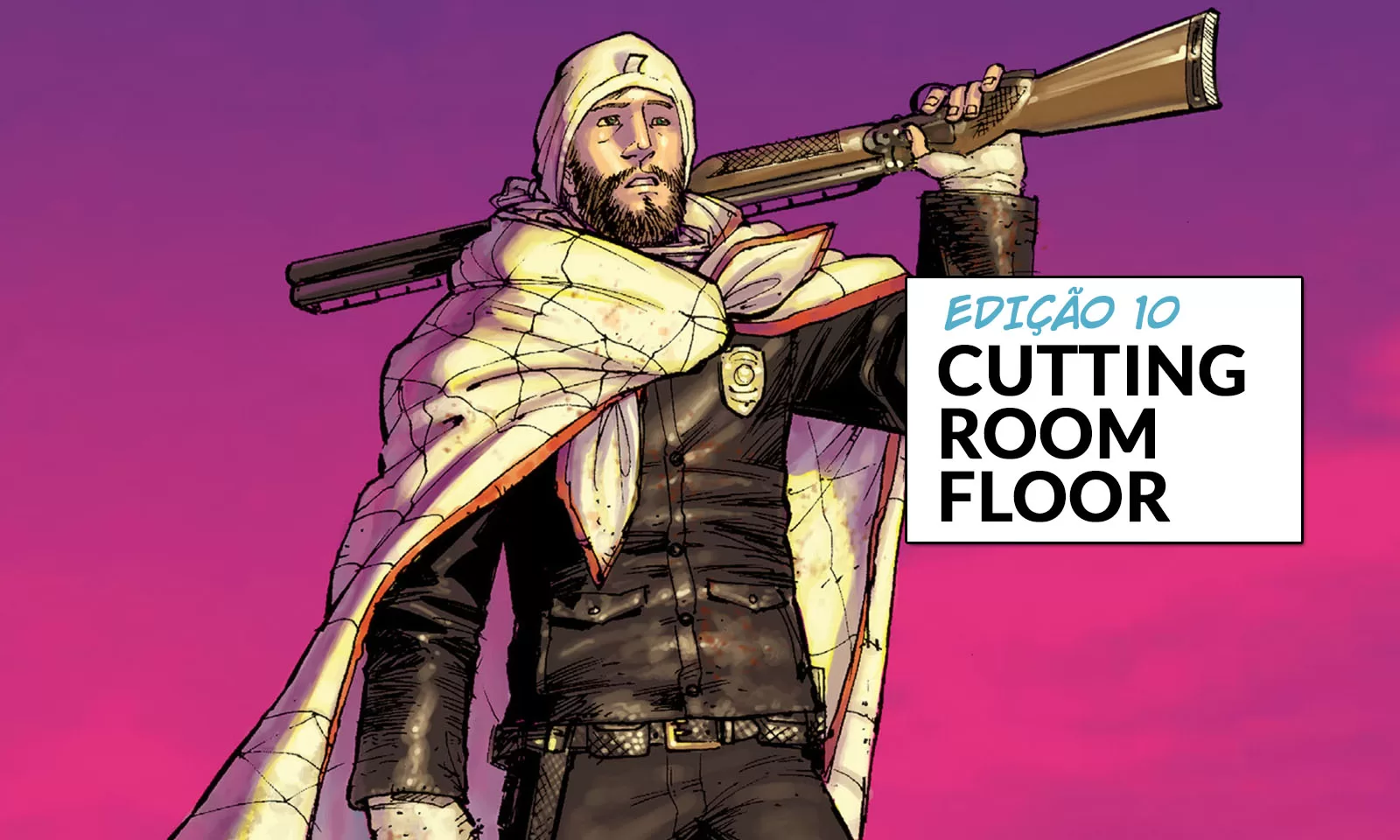 Arte com imagem da capa da The Walking Dead Deluxe 10 para o Cutting Room Floor.