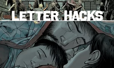 Arte com imagem da capa da The Walking Dead Deluxe 11 para o Letter Hacks.