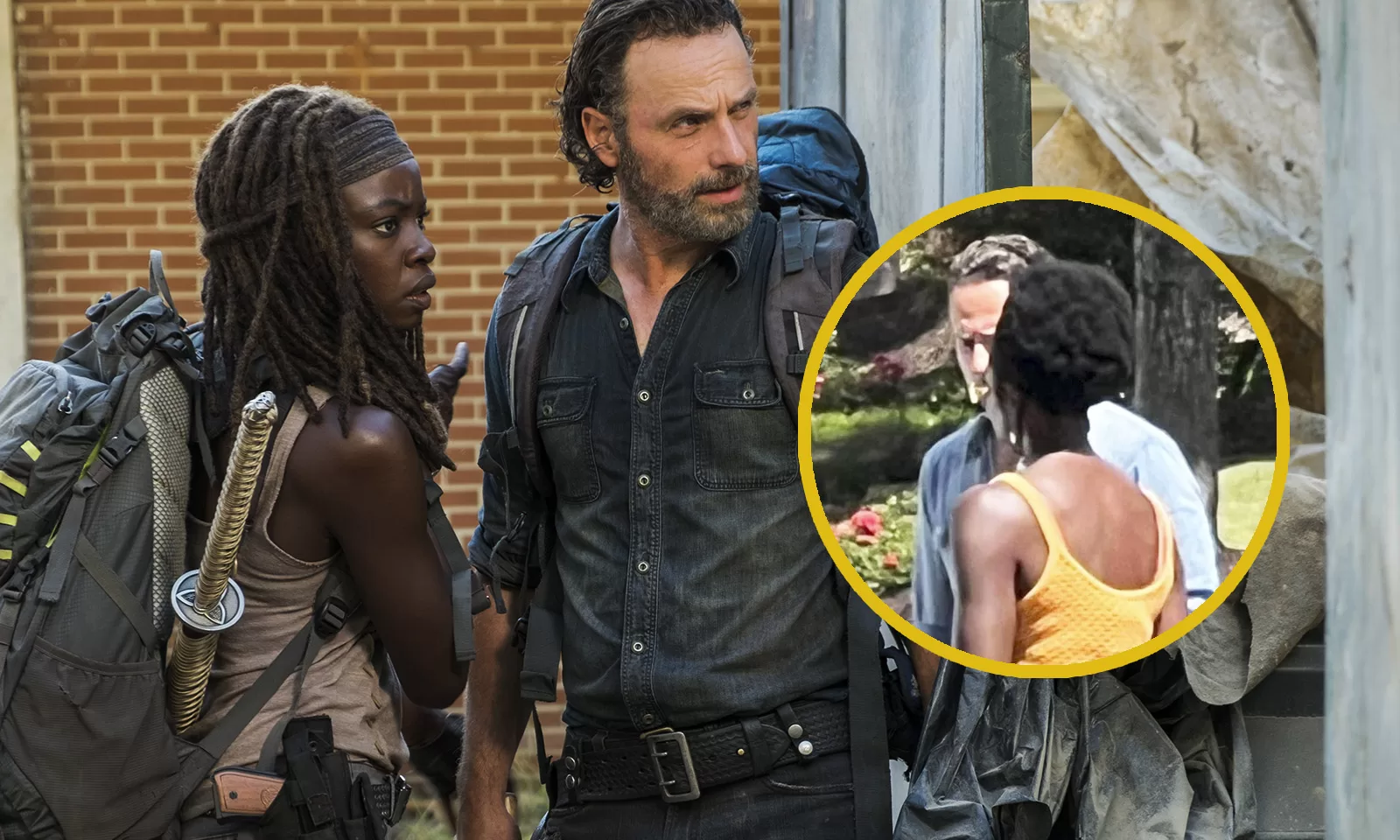Atores de The Walking Dead: Rick e Michonne aparecem gravando em Alexandria