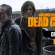Negan e Maggie olhando para cima com olhares desconfiados em arte da crítica do episódio 6 da 1ª temporada de The Walking Dead: Dead City.