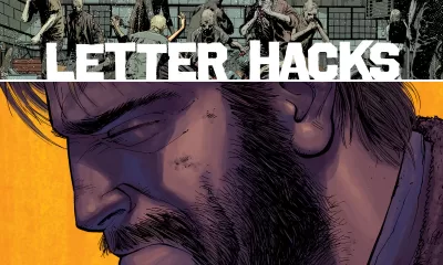 Arte com imagem da capa da The Walking Dead Deluxe 12 para o Letter Hacks.