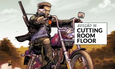 Arte com imagem da capa da The Walking Dead Deluxe 15 para o Cutting Room Floor.
