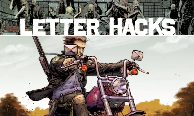 Arte com imagem da capa da The Walking Dead Deluxe 15 para o Letter Hacks.