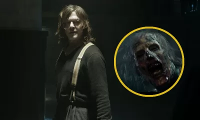Montagem com imagem de Daryl e um zumbi variante em um dos próximos episódios da 1ª temporada de The Walking Dead: Daryl Dixon.