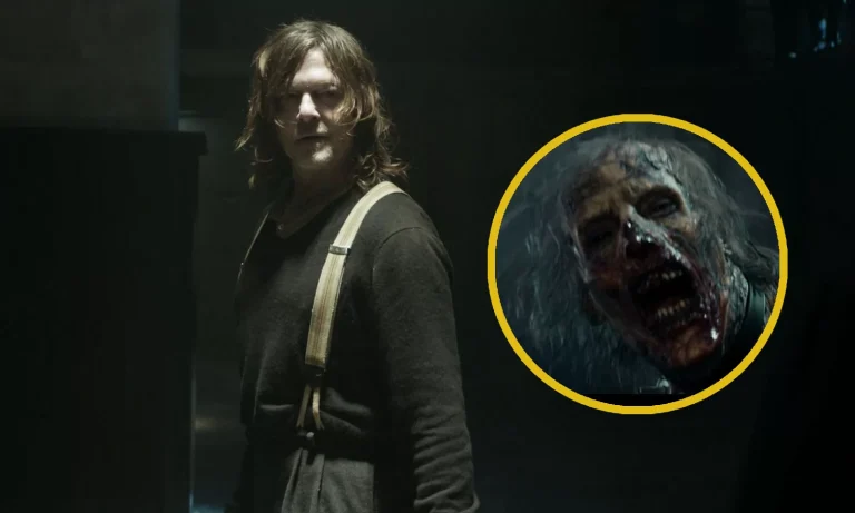 Montagem com imagem de Daryl e um zumbi variante em um dos próximos episódios da 1ª temporada de The Walking Dead: Daryl Dixon.