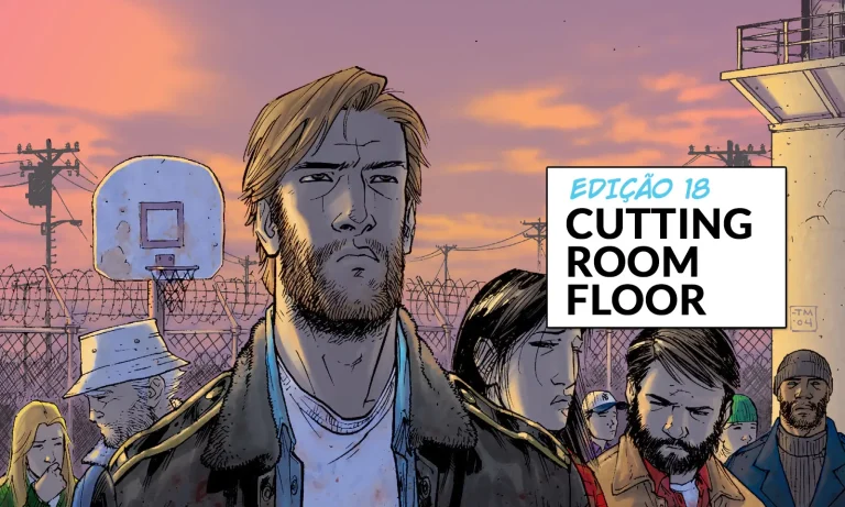 Arte com imagem da capa da The Walking Dead Deluxe 18 para o Cutting Room Floor.