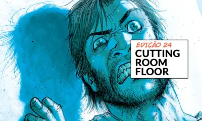 Arte com imagem da capa da The Walking Dead Deluxe 24 para o Cutting Room Floor.