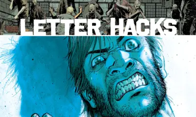 Arte com imagem da capa da The Walking Dead Deluxe 24 para o Letter Hacks.
