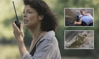 Montagem com imagem de Jadis em The Walking Dead chamando o helicóptero da CRM em referência aos momentos que teve com Rick e Negan.