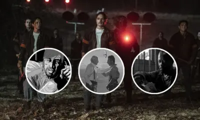 Montagem com imagem do Episódio 1 de The Walking Dead: The Ones Who Live e curiosidades/referências que foram destaques nele.