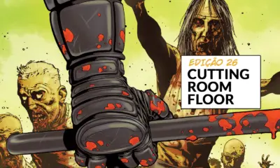 Arte com imagem da capa da The Walking Dead Deluxe 26 para o Cutting Room Floor.