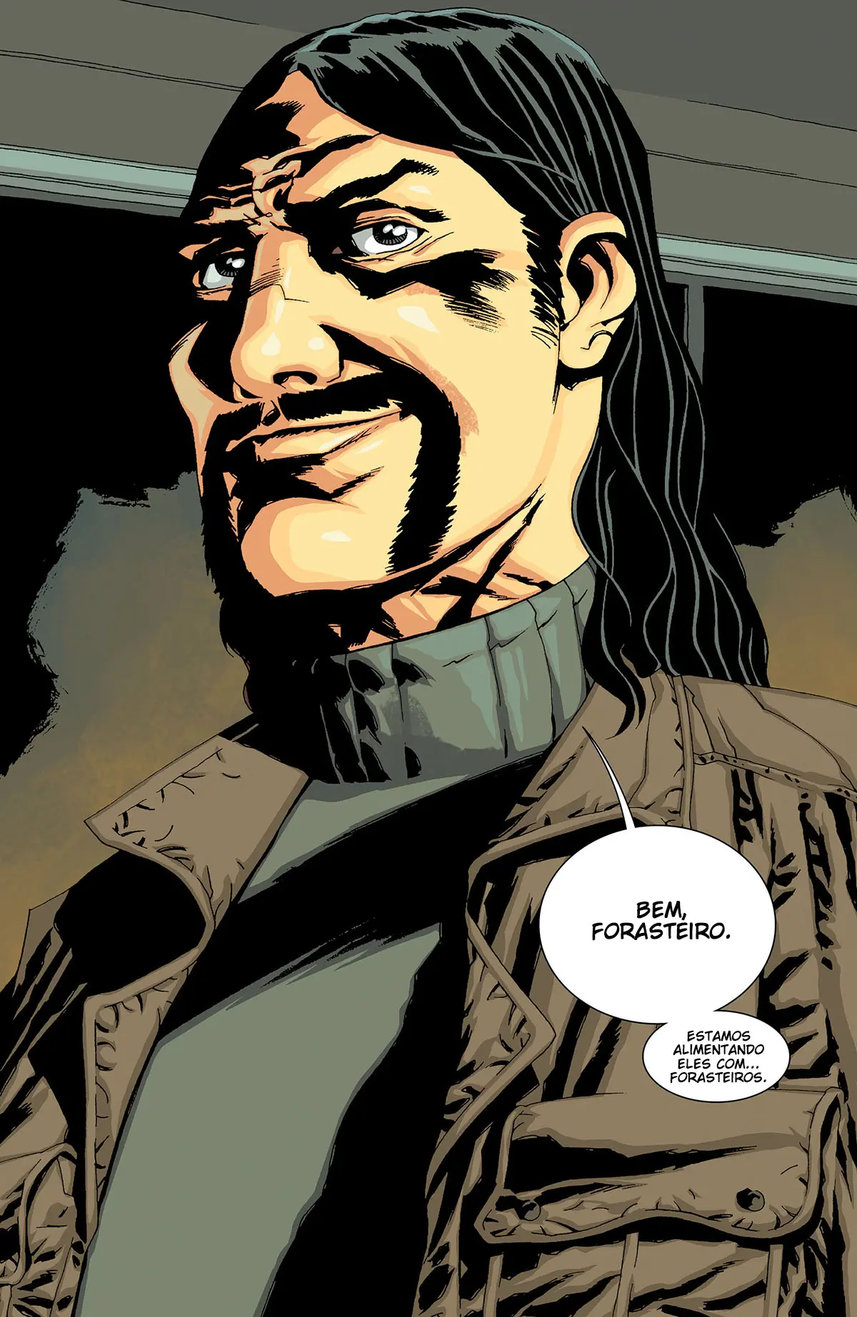 O Governador em sua primeira aparição e falando com Rick sobre a alimentação dos walkers na edição 27 da The Walking Dead Deluxe.