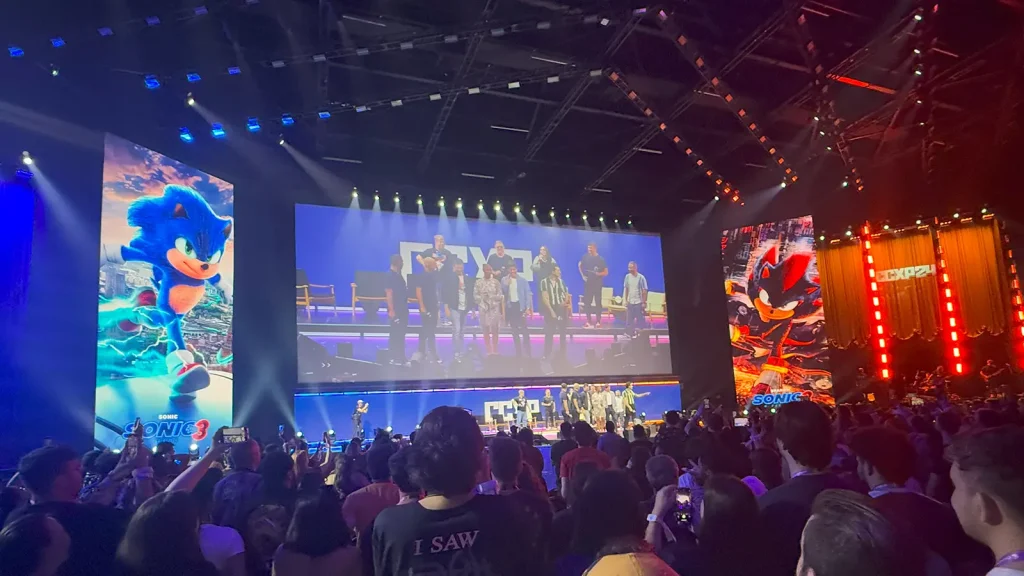 Painel do filme sonic3 na ccxp24