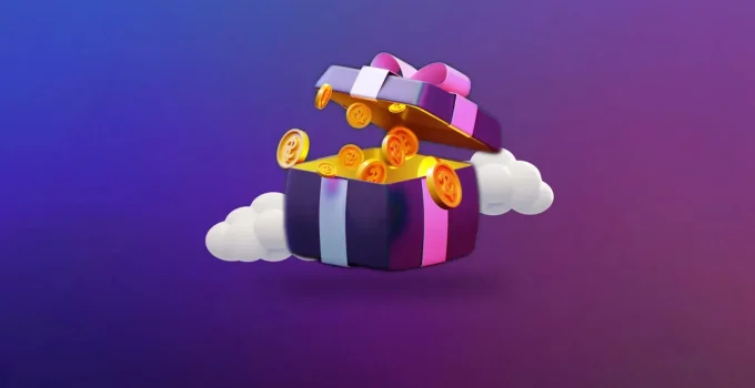 Arte de presente com moedas do Sunplay Casino.