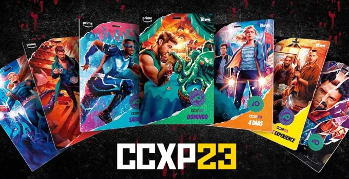 CCXP23 revela as artes das credenciais baseadas em The Boys