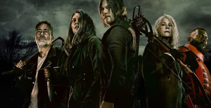Negan, Maggie, Daryl, Carol e Mercer no pôster da 11ª e última temporada de The Walking Dead.