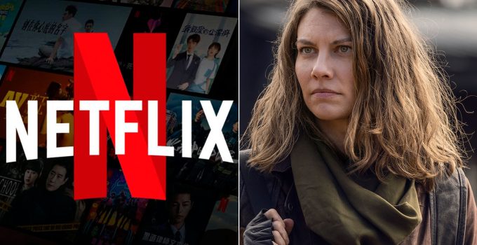 Montagem com logo da Netflix e Maggie em cena do Episódio 1 da 11ª temporada de The Walking Dead.
