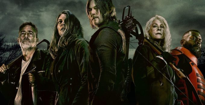 Negan, Maggie, Daryl, Carol e Mercer no pôster da 11ª e última temporada de The Walking Dead.