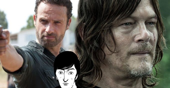 Montagem com fotos de Daryl Dixon, Rick Grimes e Jeffrey Grimes de The Walking Dead: The Alien.