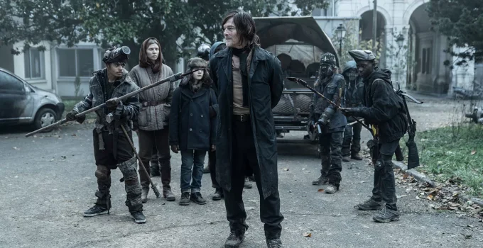 Daryl amarrado como refém das crianças em cena do Episódio 2 da 1ª temporada de The Walking Dead: Daryl Dixon.