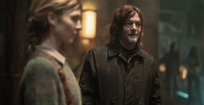 Daryl e Isabelle em Paris em cena do episódio 3 da 1ª temporada de The Walking Dead: Daryl Dixon.
