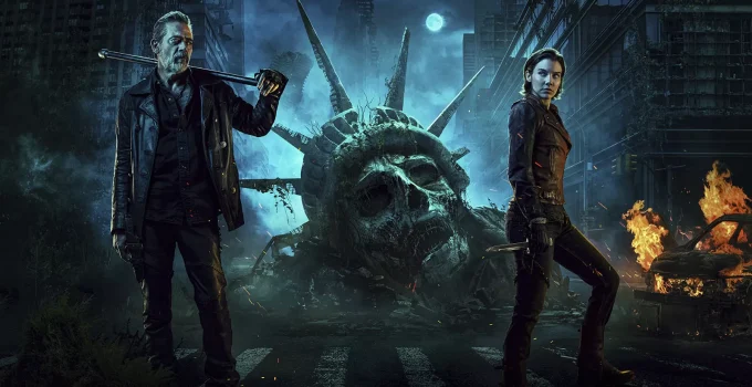 Negan e Maggie com suas armas no pôster oficial da 1ª temporada de The Walking Dead: Dead City.