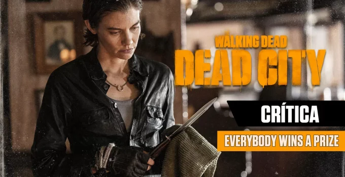 Maggie pensativa limpando sua faca em arte da crítica do episódio 4 da 1ª temporada de The Walking Dead: Dead City.