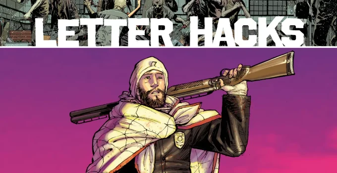 Arte com imagem da capa da The Walking Dead Deluxe 10 para o Letter Hacks.