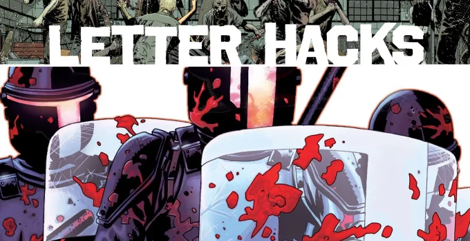 Arte com imagem da capa da The Walking Dead Deluxe 25 para o Letter Hacks.